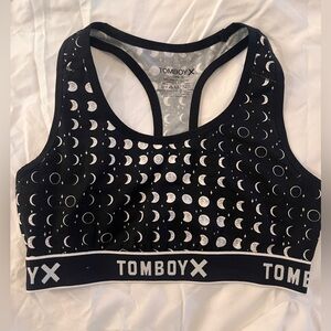 TomboyX Lunar Eclipse Sports Bra in Black and White